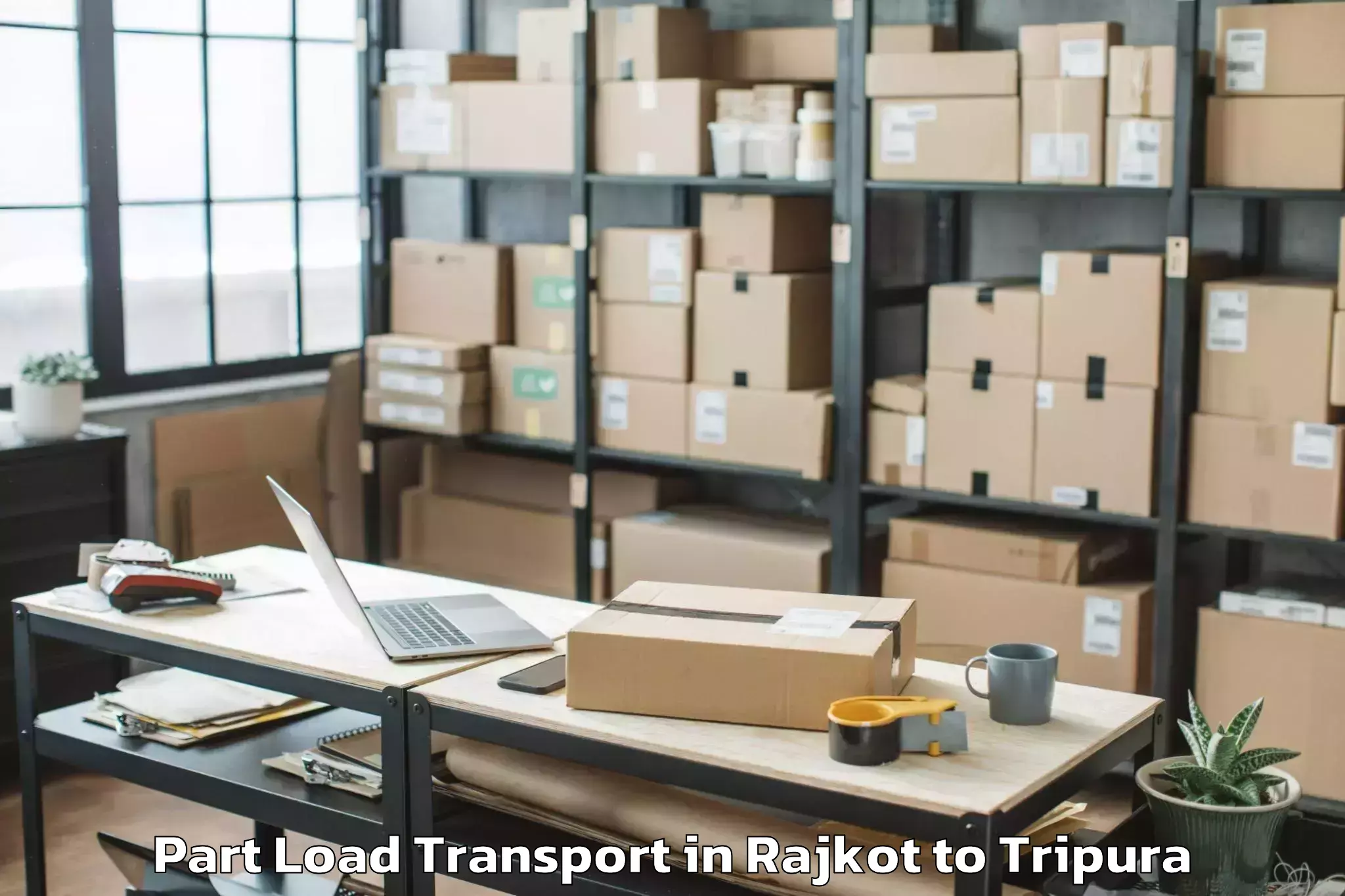 Top Rajkot to Agartala Airport Ixa Part Load Transport Available